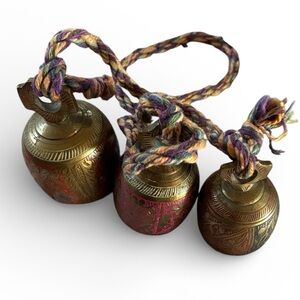 Decorative Brass Bells with Rope